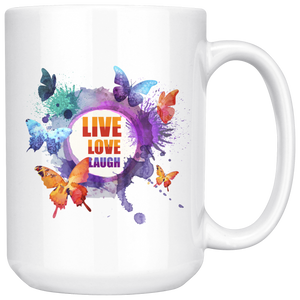 Live Love Laugh Butterfly Mug (15 oz)