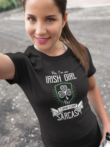Irish Girl - Speak Fluent Sarcasm St Patrick's Day Unisex T-Shirt