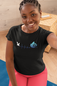 Bunny Easter Firefighter Heartbeat Womens And Unisex T-Shirt