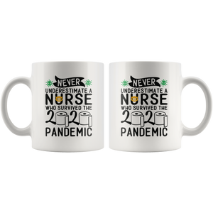 Nurse Survived 2020 Pandemic Toilet Paper White Coffee Mug