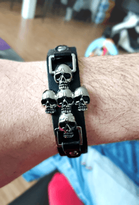 Skeleton Skull Leather Bracelet - Freedom Look