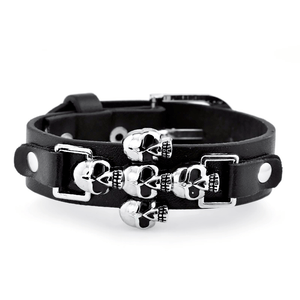Skeleton Skull Leather Bracelet - Freedom Look