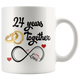24th Wedding Anniversary Gift For Him And Her, 24th Anniversary Mug For Husband & Wife, Married For 24 Years, 24 Years Together With Her (11 oz )