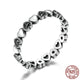 Stackable Heart Black Ring - 925 Sterling Silver - Freedom Look