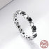 Stackable Heart Black Ring - 925 Sterling Silver