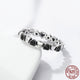 Stackable Heart Black Ring - 925 Sterling Silver - Freedom Look