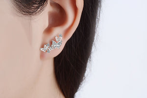 Butterfly Stud Earrings - 925 Sterling Silver - Freedom Look