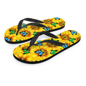 Sunflower Butterfly Women's Flip Flops