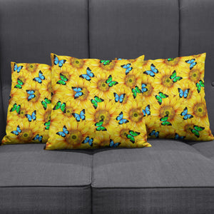 Sunflower Butterfly Pillow Cover With Insert