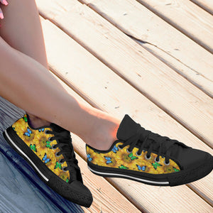Sunflower Butterfly Low Top Shoes