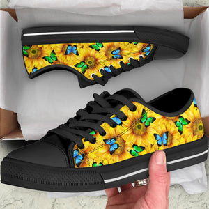 Sunflower Butterfly Low Top Shoes