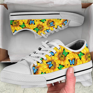 Sunflower Butterfly Low Top Shoes