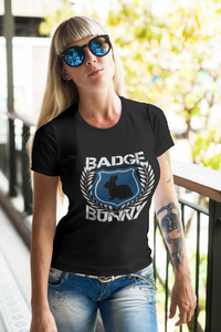 Blue Badge Bunny Womens And Unisex T-Shirt