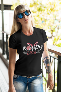 Red Happy Easter Bunny Womens And Unisex T-Shirt