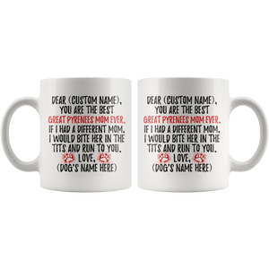 Personalized Best Great Pyrenees Dog Mom Coffee Mug (11 oz)