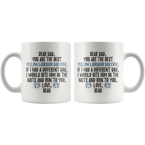 Personalized Yellow Labrador Dog Beau Dad Coffee Mug (11 oz)
