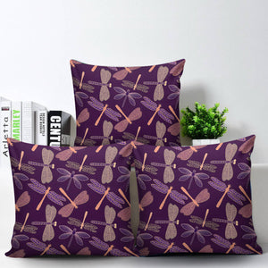Dragonfly Violet Pillow With Insert - Freedom Look