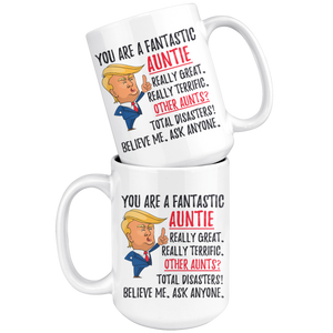 Funny Fantastic Auntie Trump Coffee Mug (15 oz)