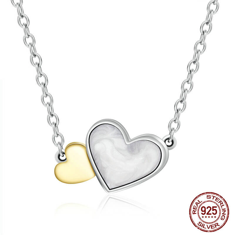 Double Heart Pendant Sparkling Collier Necklace – Pandora Jordan