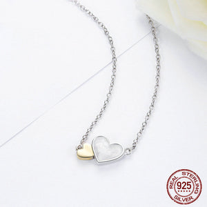 Two Hearts Pendant Necklace - 925 Sterling Silver - Freedom Look
