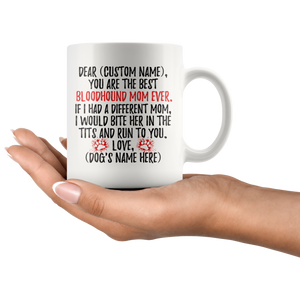 Personalized Best Bloodhound Mom Coffee Mug (11 oz)
