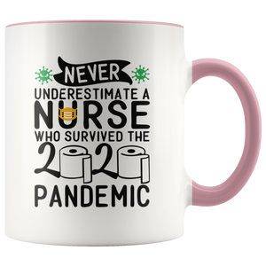 Nurse Survived 2020 Pandemic Toilet Paper Colored Coffee Mug
