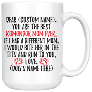 Personalized Best Komondor Mom Coffee Mug (15 oz)