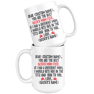 Personalized Best Gecko Mom Coffee Mug (15 oz)