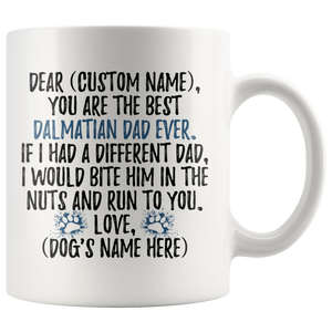 Personalized Best Dalmatian Dad Coffee Mug (11 oz)