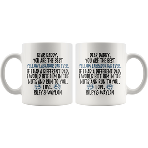 Personalized Yellow Labrador Dog Riley & Waylon Daddy Coffee Mug (11 oz)