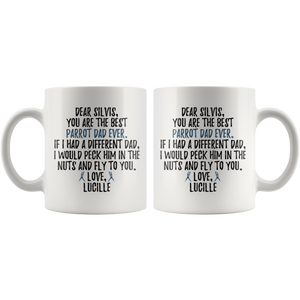 Personalized Parrot Lucille Dad Silvis Coffee Mug (11 oz)