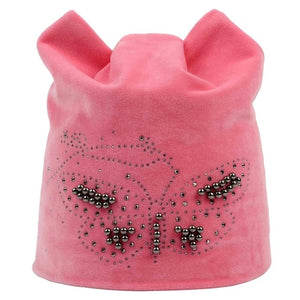 Butterfly Beanie Hat With Ear Flaps - Freedom Look