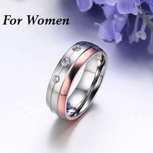 Crystal Zircon Rose Gold Ring - Stainless Steel - Freedom Look
