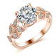 Silver Color Leaf Flower Rings