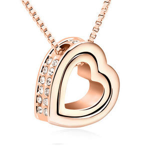 Crystal Luxury Heart Necklace & Pendant - 925 Sterling Silver  - Freedom Look