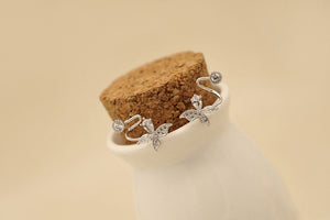 Silver Crystal Earring Butterfly - 3 Colors