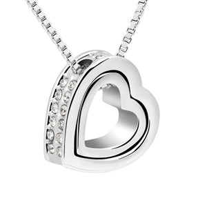 Crystal Luxury Heart Necklace & Pendant - 925 Sterling Silver  - Freedom Look