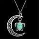 Silver Plated Chain Moon & Turtle Necklaces - Freedom Look