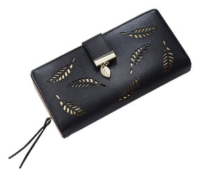 Beautfiful Leaf Leather Wallet - Freedom Look