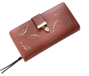 Beautfiful Leaf Leather Wallet - Freedom Look