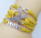 Butterfly Leather Charm Bracelet - Freedom Look