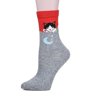 5 Pairs Cute Comfortable Cat Socks for Summer 2017 - Freedom Look