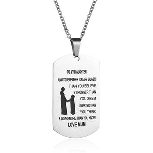 To My Son & To My Daughter Pendant Necklace - Freedom Look