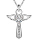 Jesus Cross Love Angel Heart Wing Silver Pendant Necklace - Freedom Look