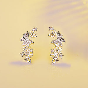 Butterfly Stud Earrings - 925 Sterling Silver - Freedom Look