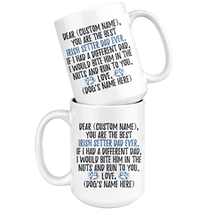 Personalized Best Irish Setter Dad Coffee Mug (15 oz)