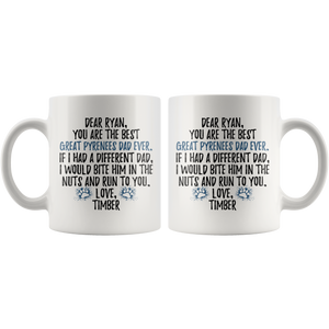 Personalized Great Pyrenees Dog Timber Dad Ryan Coffee Mug (11 oz)