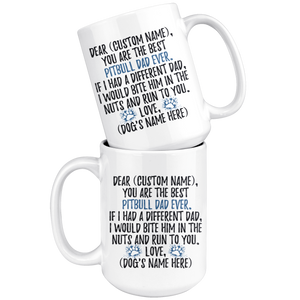 Personalized Best Pitbull Dog Dad Coffee Mug (15 oz)