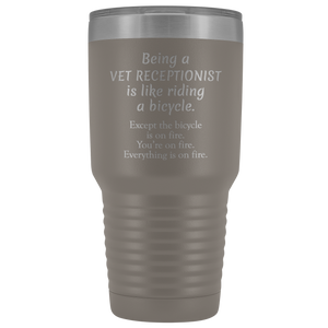 Vet Receptionist Tumbler Funny Gift, Vet Office Worker, Veterinary Medicine Tumbler, Veterinary Assistant Present, Vet Nurse Tumbler (30 oz)