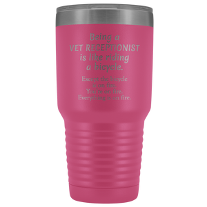 Vet Receptionist Tumbler Funny Gift, Vet Office Worker, Veterinary Medicine Tumbler, Veterinary Assistant Present, Vet Nurse Tumbler (30 oz)